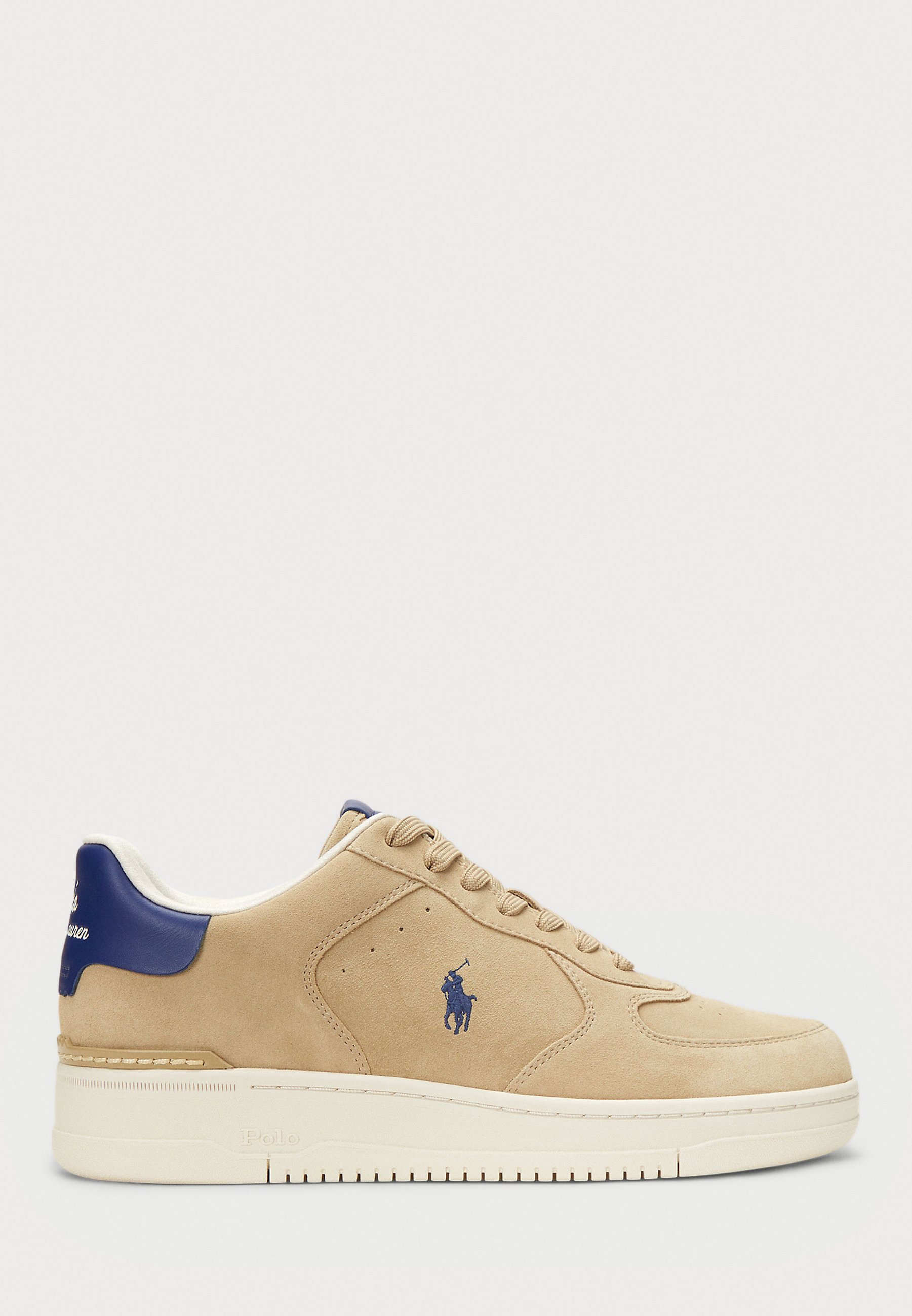 Polo Ralph Lauren MASTERS COURT SUEDE SNEAKER UNISEX - Sneakers - beige/lichtblauw