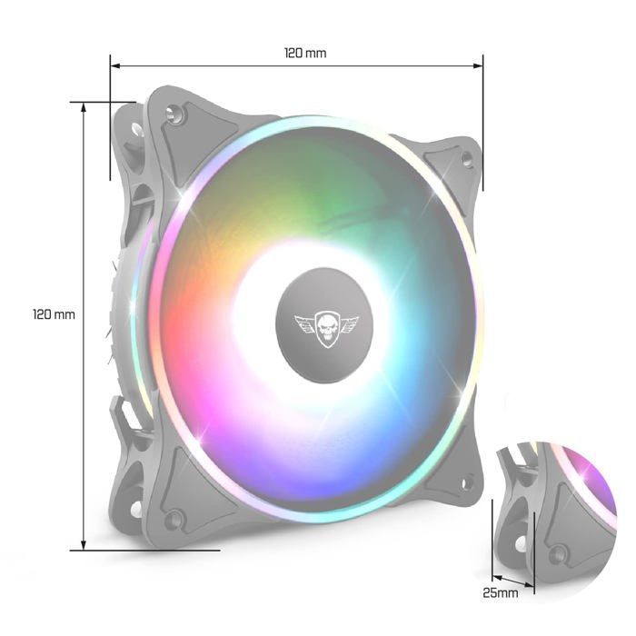 Ventilateur - SPIRIT OF GAMER - AIRFORCE SERIES - 120 mm - RGB Adressable - Silencieux