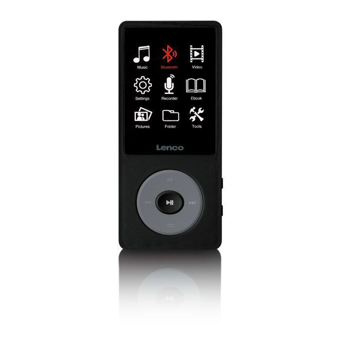 Lenco Xemio-860BK - Leitor de MP3/MP4 com Bluetooth® e 8 GB de memória interna - Preto