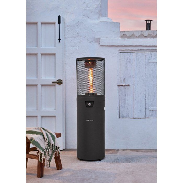 Riscaldatore da esterno - Create - Riscaldatore rotondo a gas - 8 kW - Fiamma regolabile - Sistema di sicurezza antiribaltamento