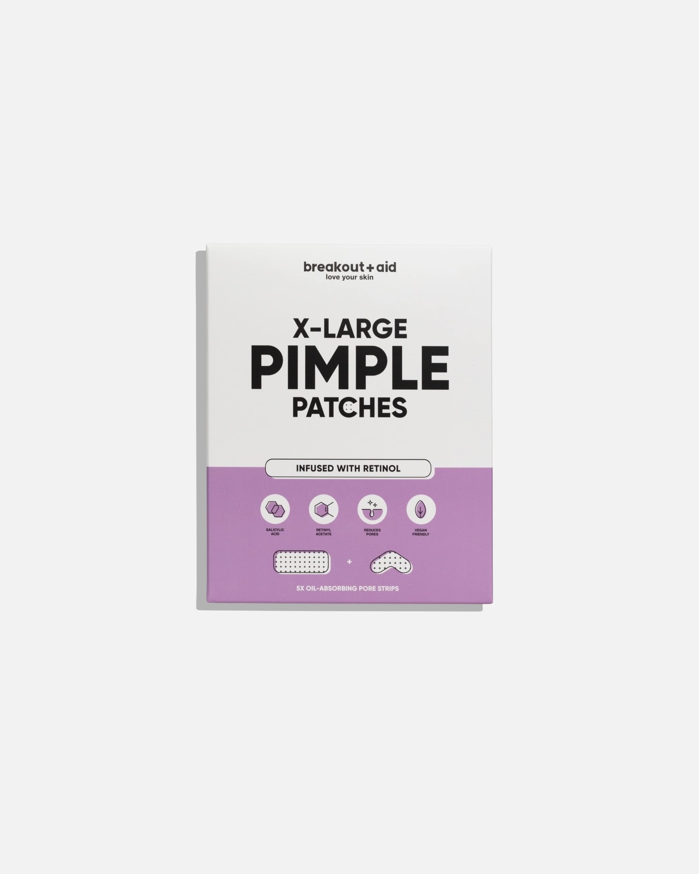 Breakout + Aid X large pimple patches Infused with Ret inol and Salicylic acid