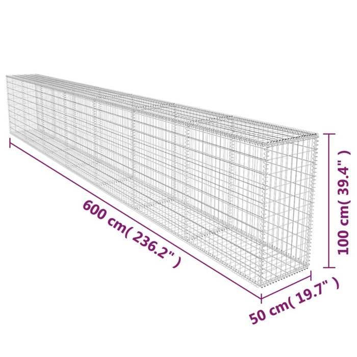 vidaXL Gabion Muurdeksel 600x40x100 cm Tuin Terras Steenmand 142530