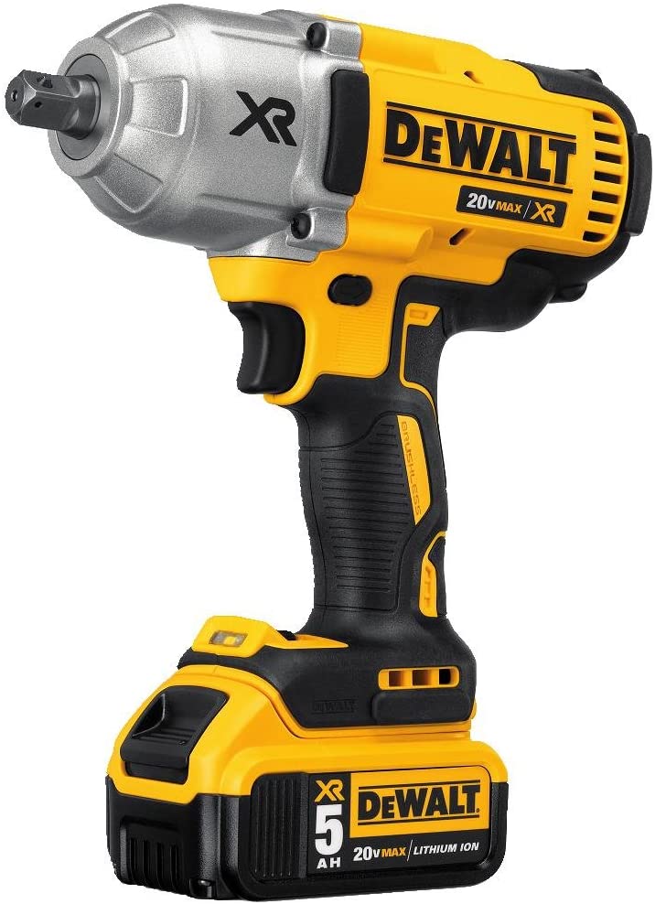 Jogo de chave de impacto sem fio DEWALT 20V MAX XR com bigorna travada, 1/2 polegada (DCF899P2)