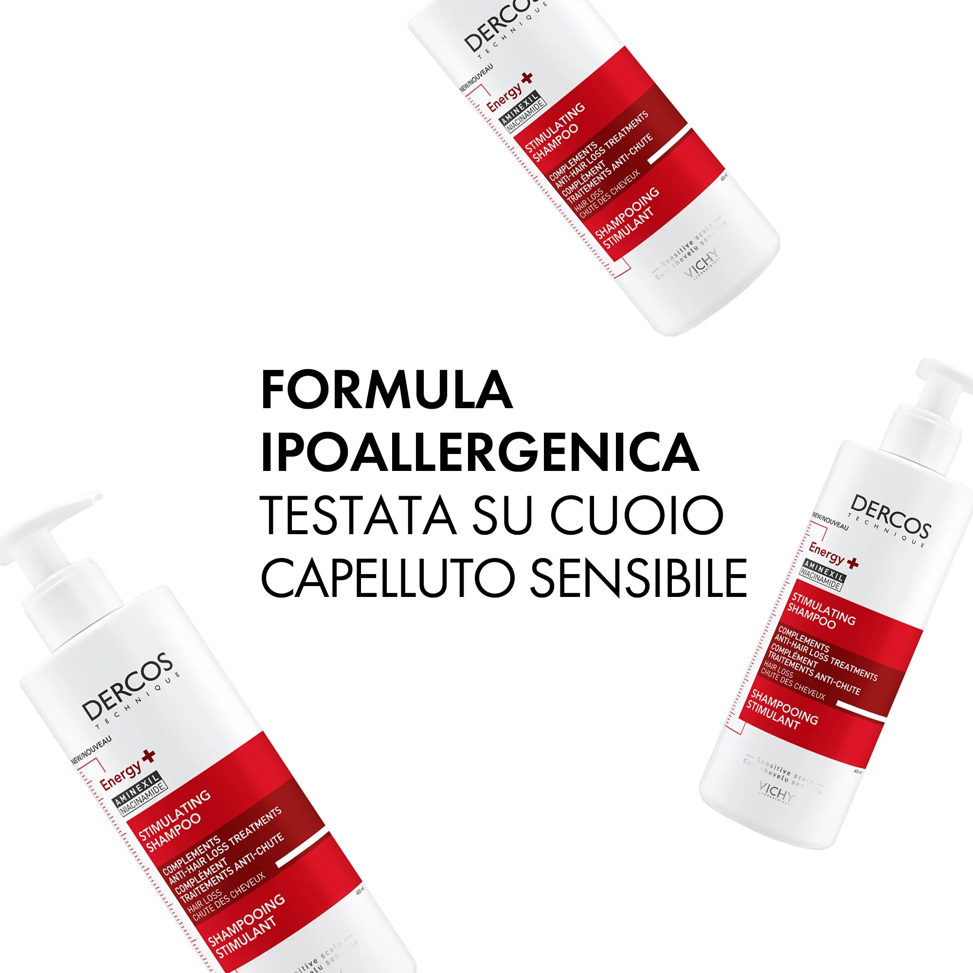 Vichy Dercos Shampoo Energizante 400 ml Combate a queda de cabelo