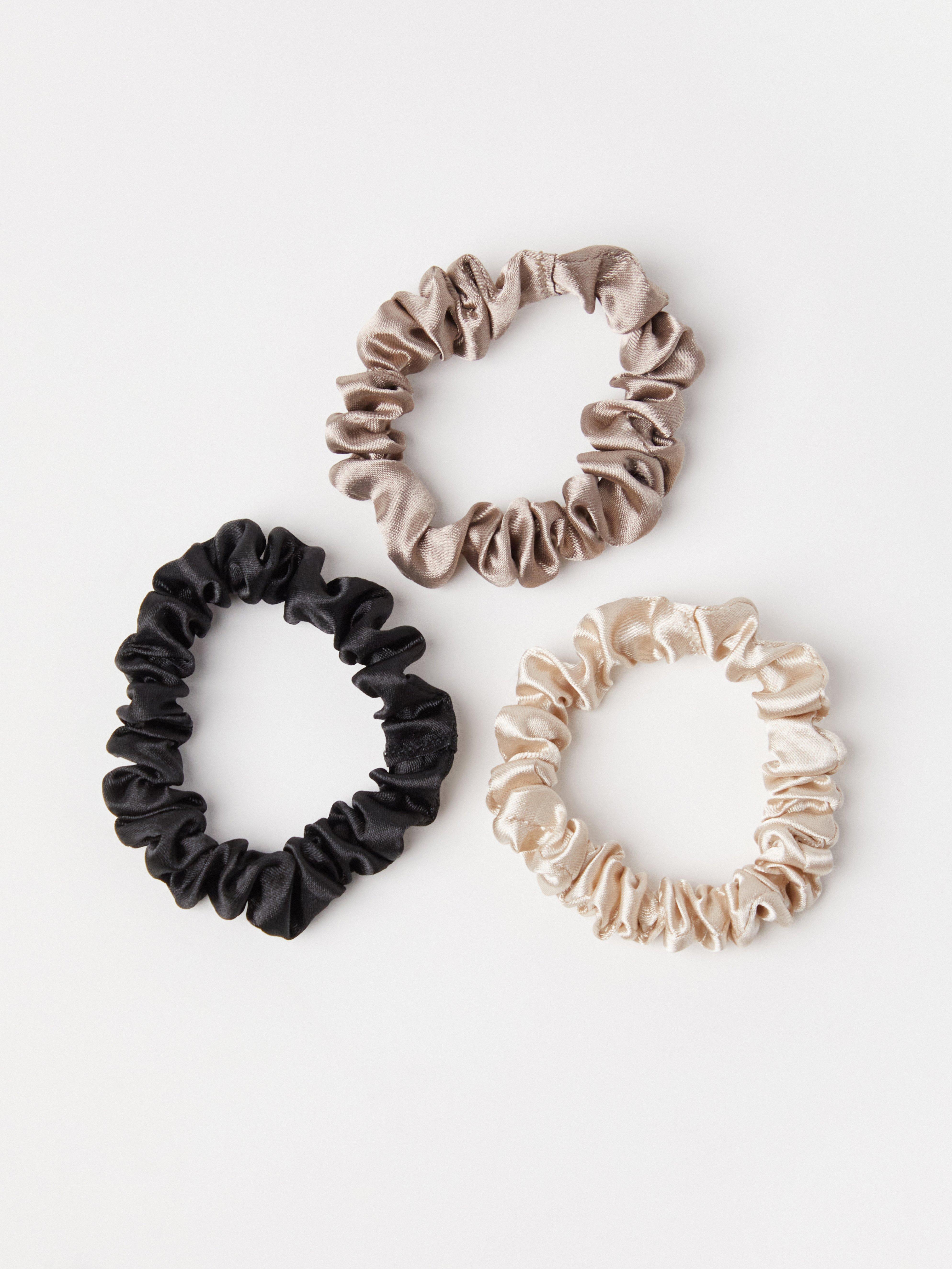Set van 3 haarelastiekjes, beige