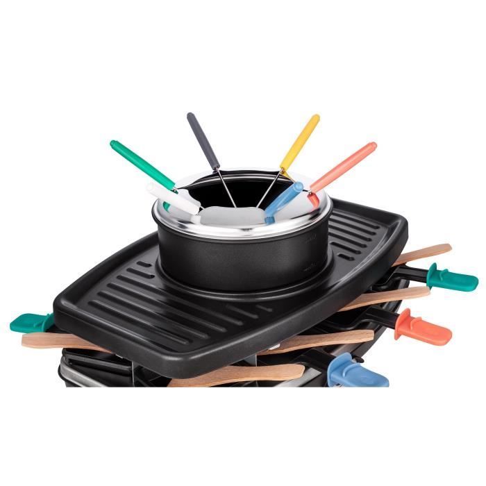 Continental Edison CERFG86B Raclette- en fondueset voor 8 personen - Zwart