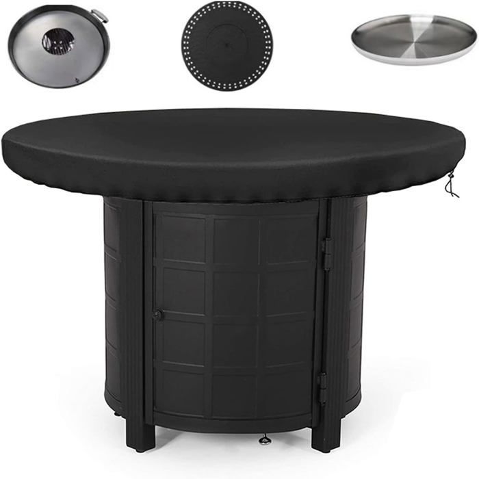 1 Housse Brasero Rond, Tissu Oxford 420D, Imperméable, Résistant UV, Pour Barbecue Extérieur .