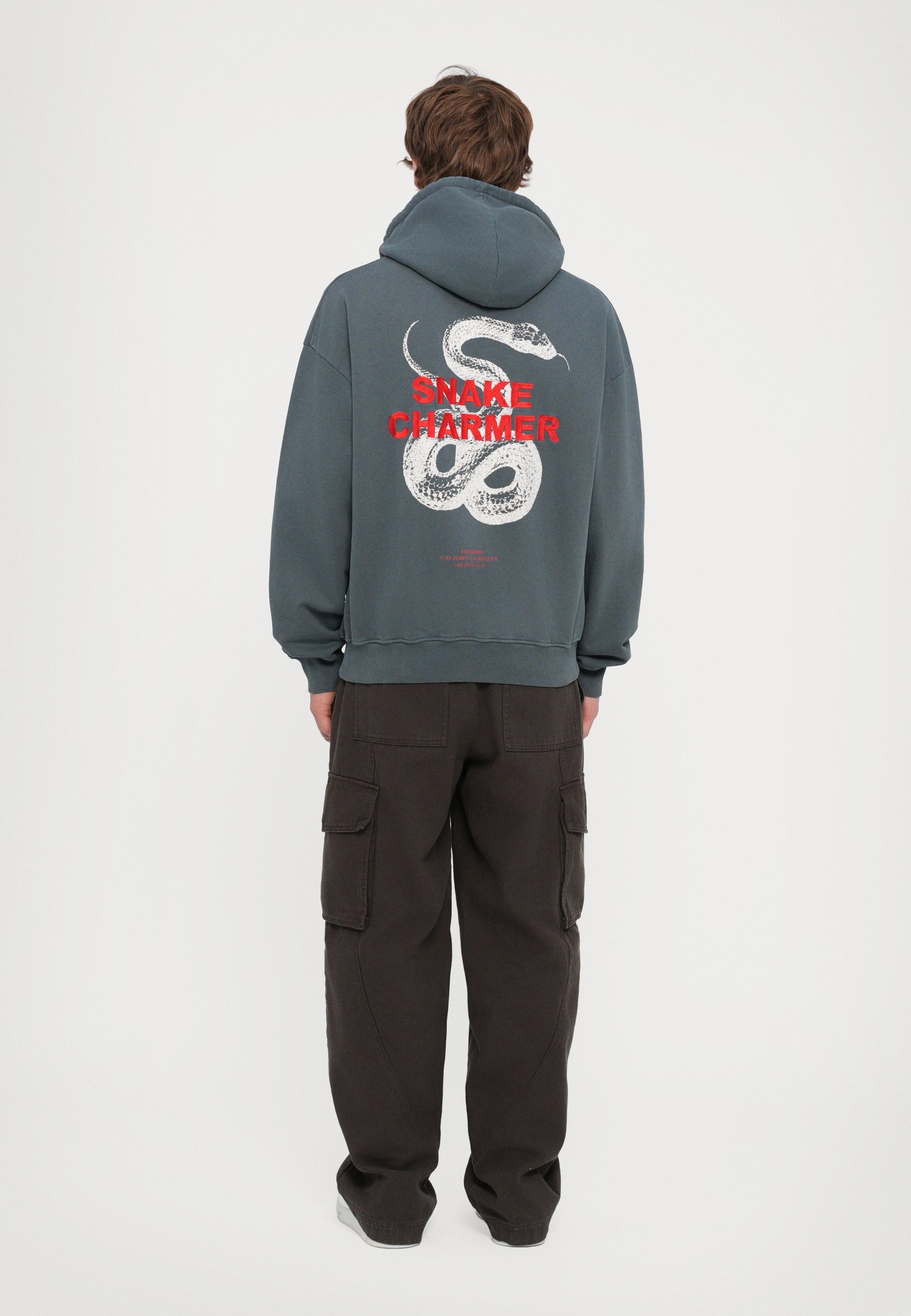 Han Kjøbenhavn SNAKE EMBROIDERY - Sweat à capuche - dark grey