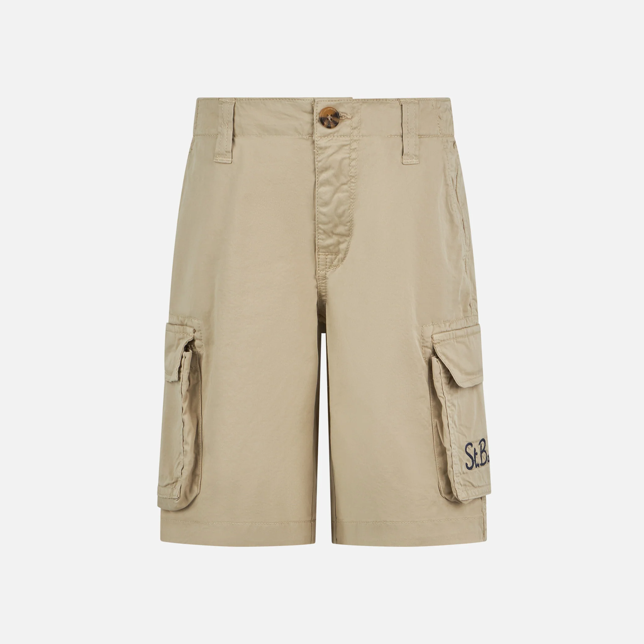 Beige katoenen cargoshorts voor jongens