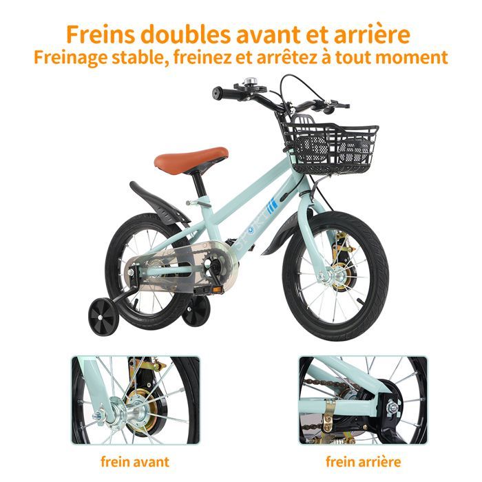 MIPAN. Bicicleta infantil de 16 pulgadas - Bicicleta para niños de 3 años - Bicicleta de montaña infantil - Bicicleta para bebés - Regalo para niños - Verde