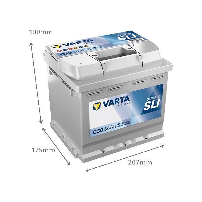 Varta Silver Dynamic L1 C30 12V 54Ah / 530A Starter Battery 554400053