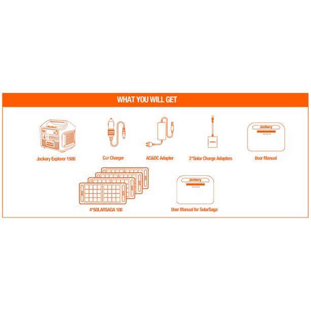 Gerador solar portátil Jackery SG1500 com potência contínua de 1800 W e potência de pico de 3600 W, com 4 painéis solares (lançamento previsto para 2023).