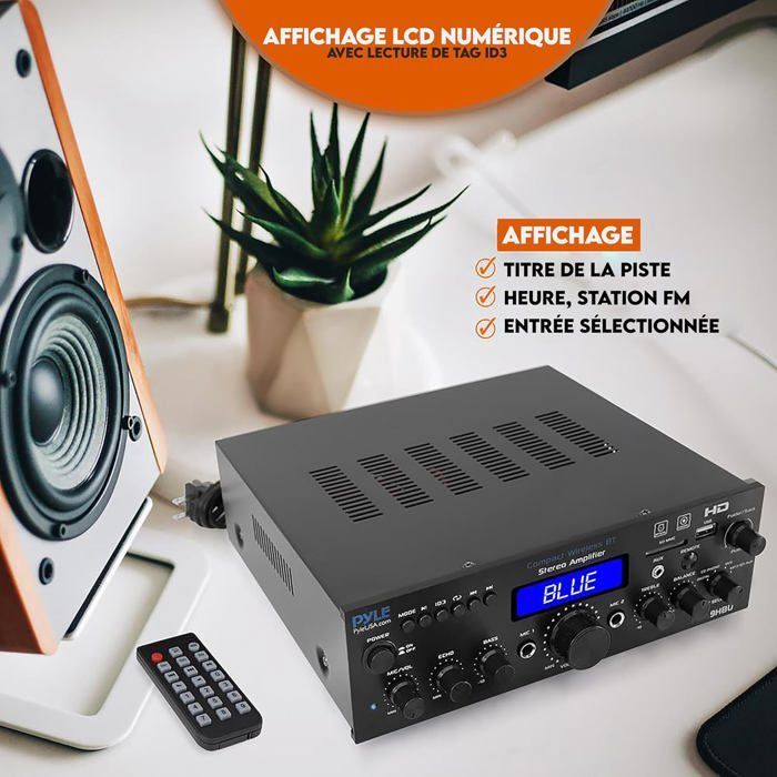 Amplificatore multicanale Bluetooth Pyle da 200 W – HDMI, USB/SD, FM, microfono, telecomando
