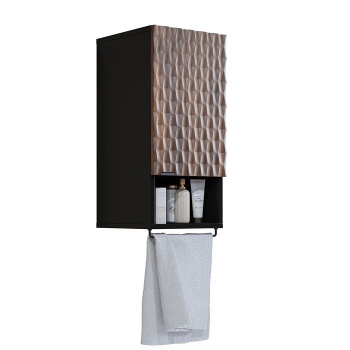 KING 3-piece bathroom furniture set – Dark oak and black – 60 cm
