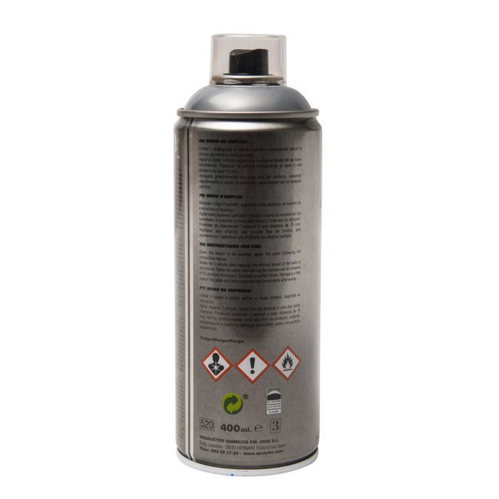 Bomboletta spray da 400 ml con rivestimento effetto acciaio inossidabile