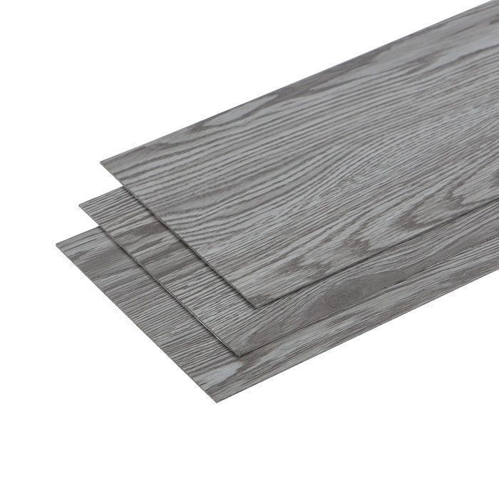 Revêtement de sol PVC - Dalles autocollantes - 5,02 m² - pour Salon - Imperméables - 36 pièces - Gris Foncé
