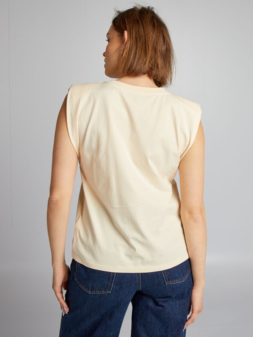 Camiseta con hombreras - BLANCA