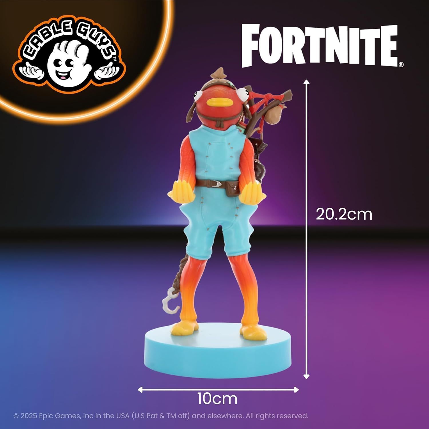 Fortnite Fishstick Figurine - EXQUISITE GAMING - Cable Guys - USB cable included - Smartphone or small accessory holder - 20 cm