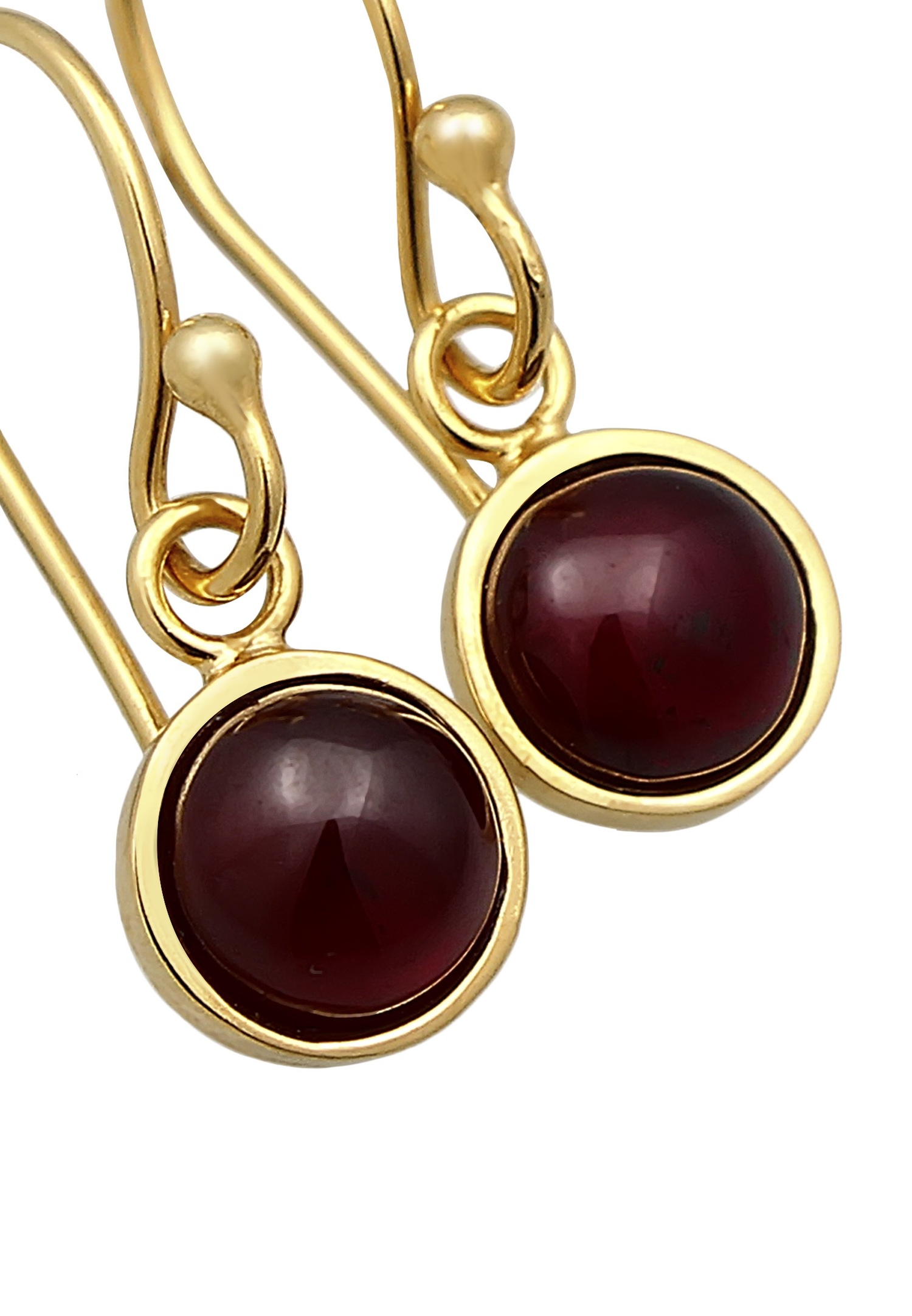Elli PREMIUM Elli PREMIUM Boucles d'oreilles Femmes Pendentif d'oreilles Basic Rond avec Grenat pierres précieuses en argent sterling 925 Plaqué or