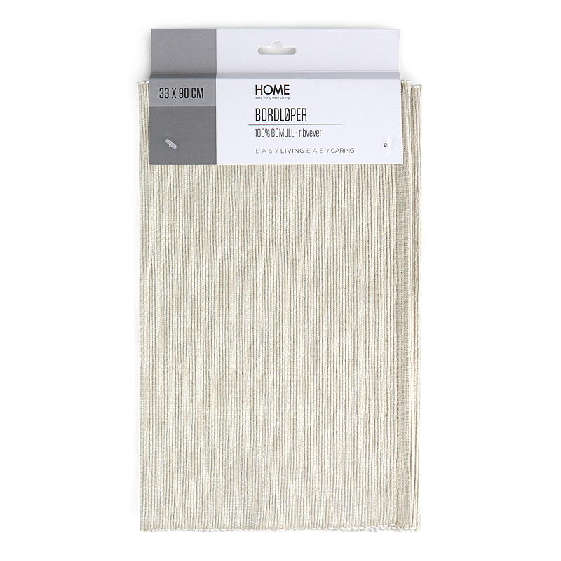 Alfombra Home Runner 33x90 cm acanalada beige
