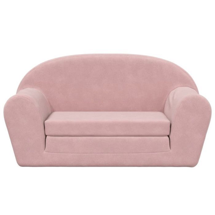 vidaXL Canapé-lit pour Enfants 2 Places, Lit de Jour avec Dossier et Accoudoirs, Lit d'Invité, Meuble de Chambre Salon, Rose 357003