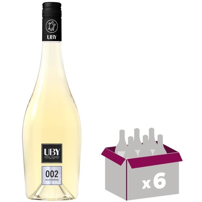 Vino espumoso Domaine Uby Côtes de Gascogne - Vino blanco de Côtes de Gascogne 2024 x6