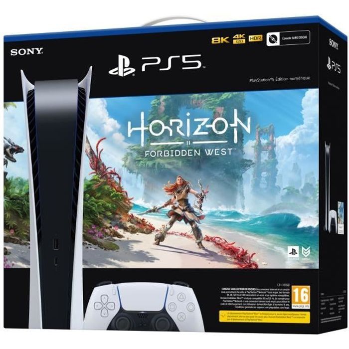 Consola doméstica - Sony - PlayStation 5 - 825 GB - Blanco - Edición digital + Horizon Forbidden West