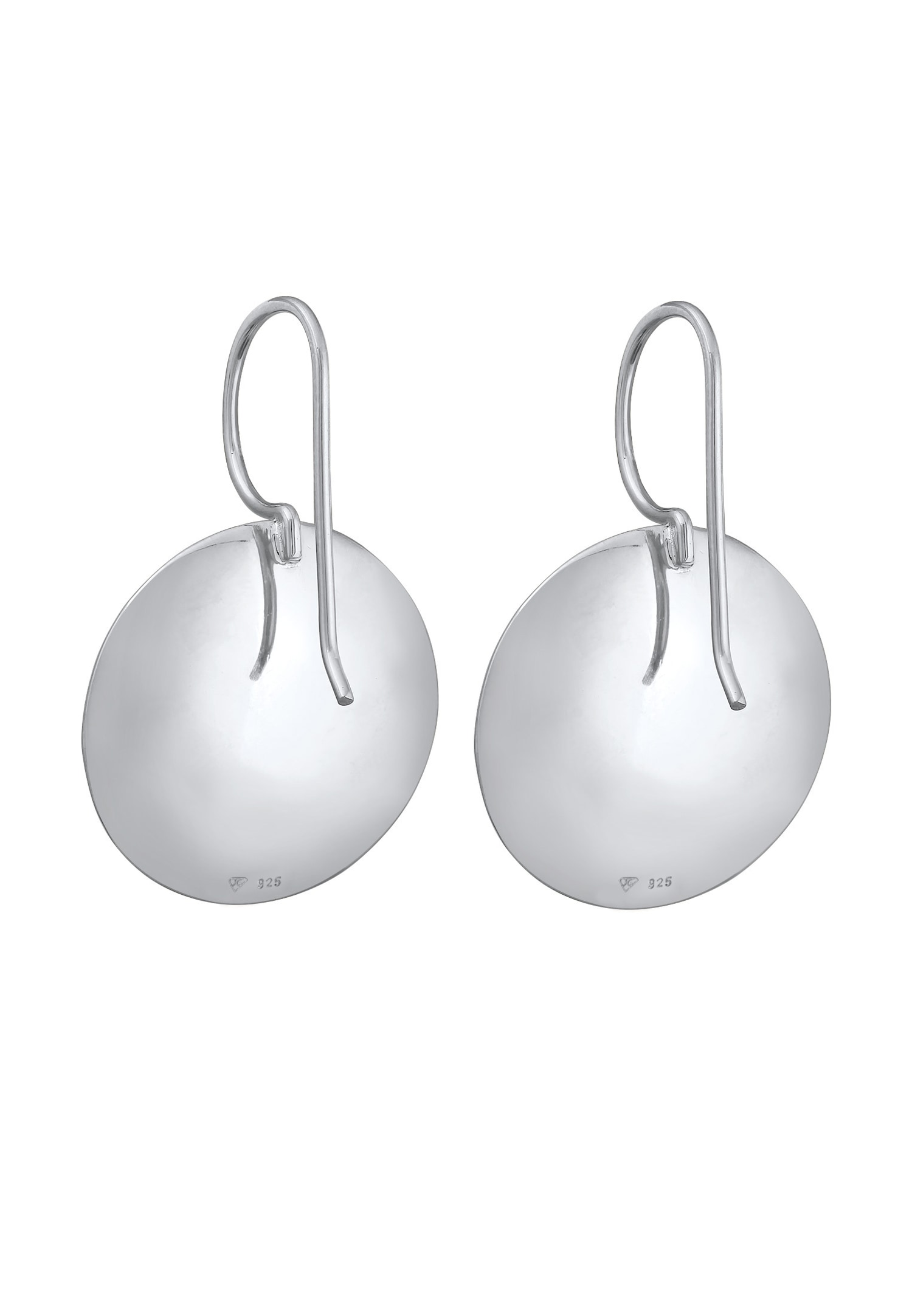 Nenalina Femmes pendentif d'oreilles rond géo mat en argent sterling 925