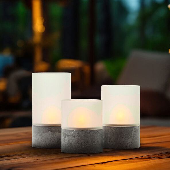 LED-Kerzen-Tischleuchte Bougie, 3er-Set