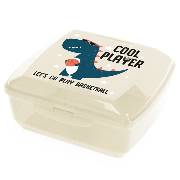 Pojemnik Śniadaniowy Lunchbox Chlebak Dziecięcy Dinozaur Beżowy