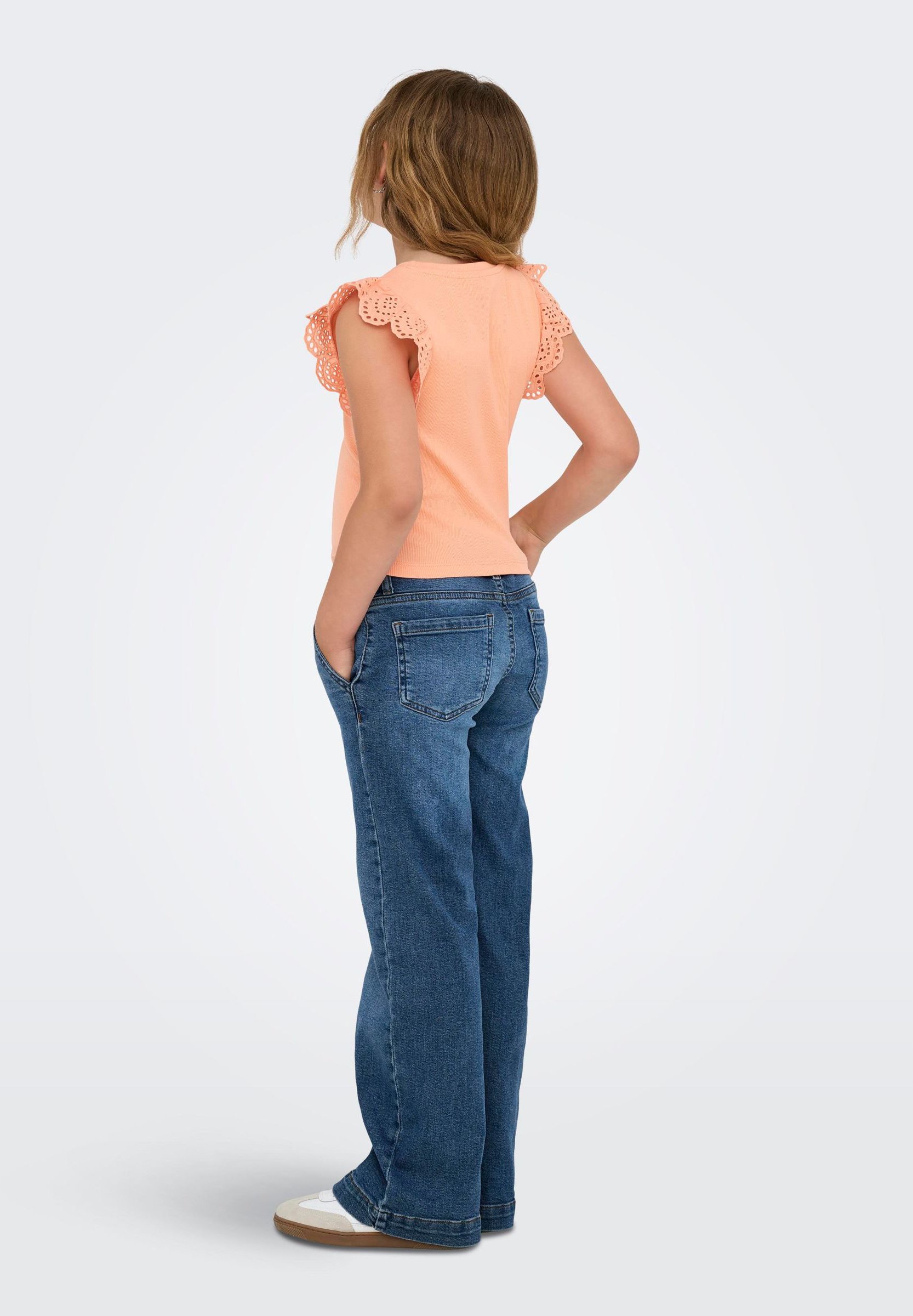 ONLY GIRLS WIDE - Jeans a zampa - denim azzurro