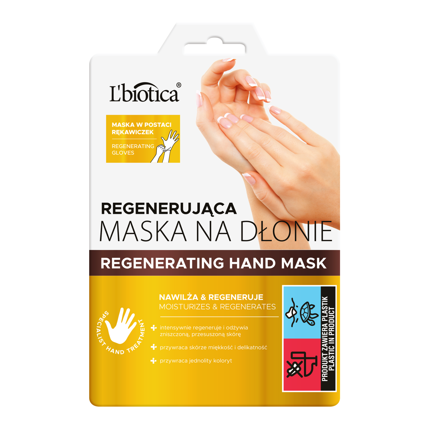 Maschera mani rigenerante L'Biotica in forma di guanti 26 ml/1 paio
