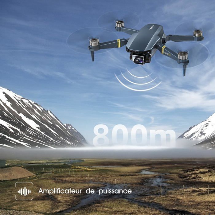 Dron plegable TRAHOO - Modelo para principiantes - Alcance de 800 m - Cámara 4K HD - Motor sin escobillas