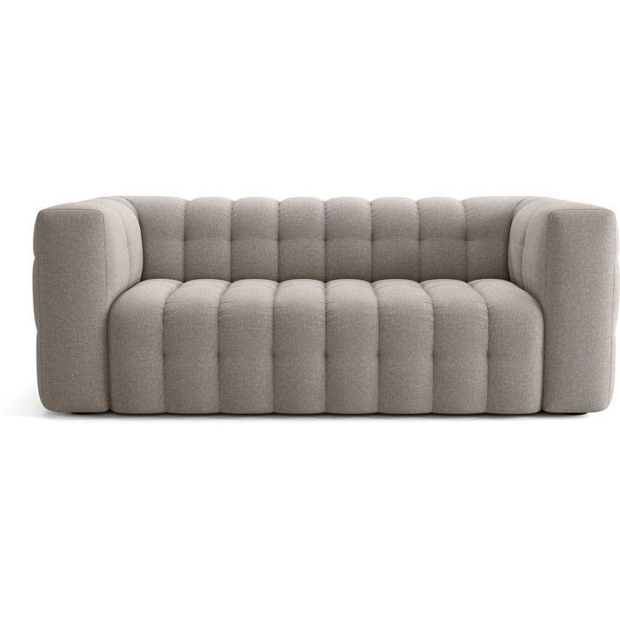 Sofá fixo de 3 lugares - CHESTER - Tecido bege - 212 x 105 x 76 cm