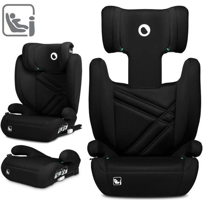 Silla de coche convertible para bebé LIONELO Hugo i-Size - ISOFIX - 100-150 cm - Grupo 2/3 - Reposacabezas regulable en altura - Negra