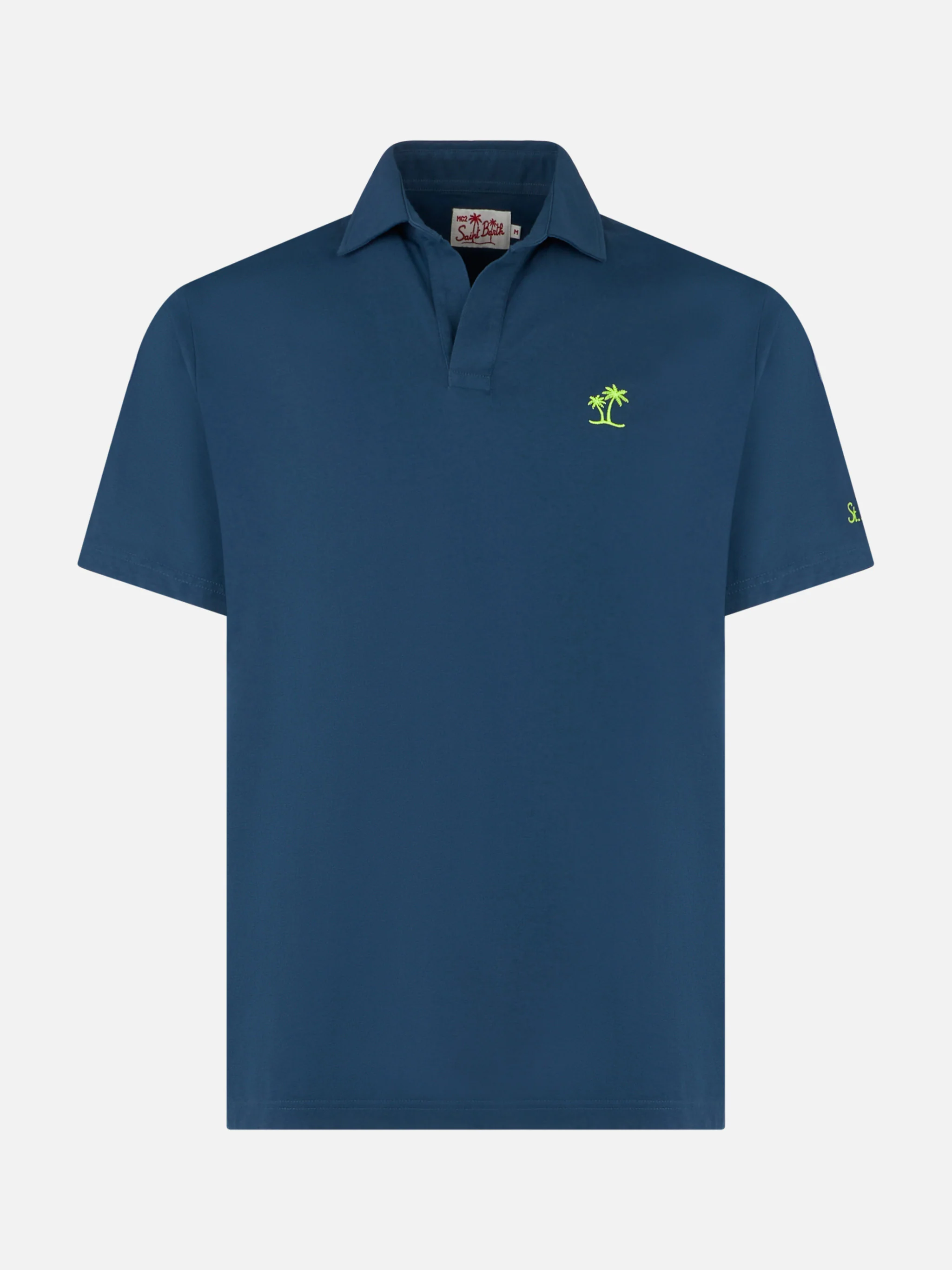 Herenpolo van marineblauw katoenjersey