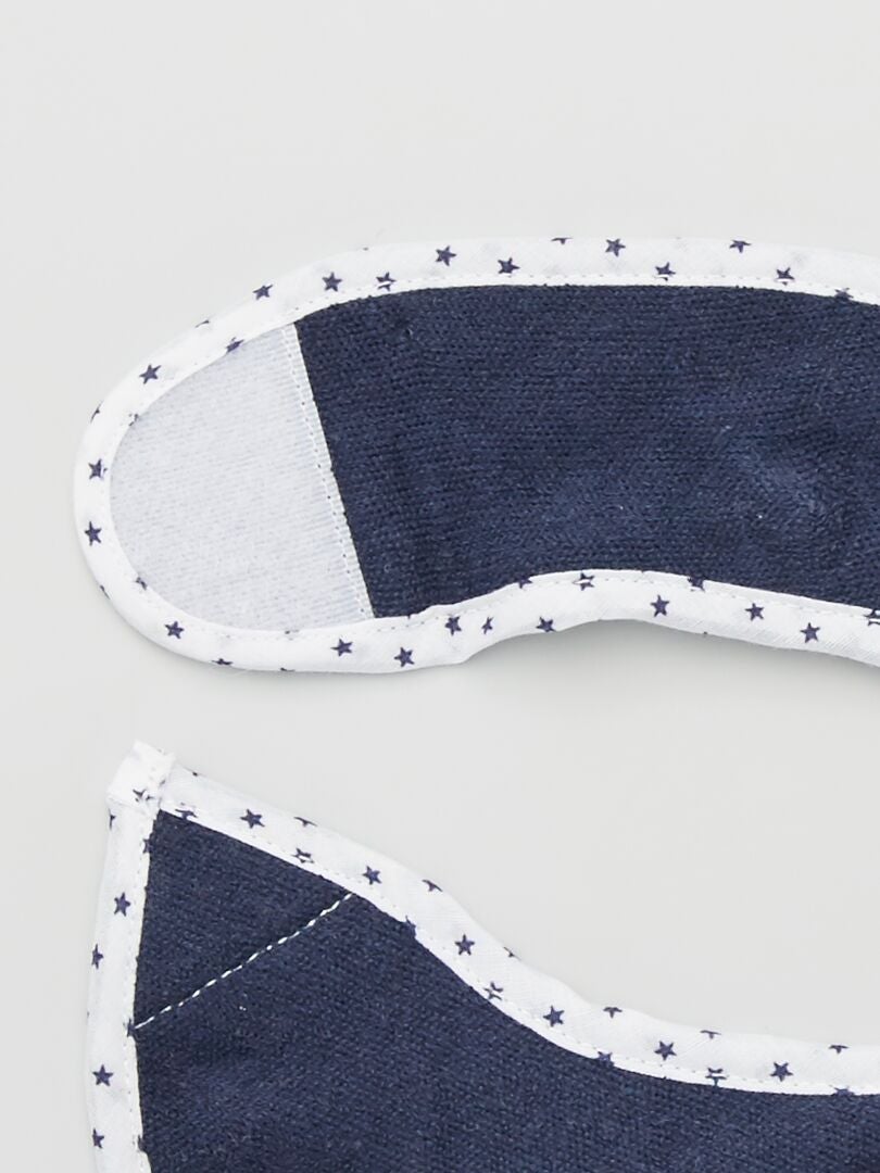 Set van 7 badstof slabbetjes met afscheurranden - BLAUW