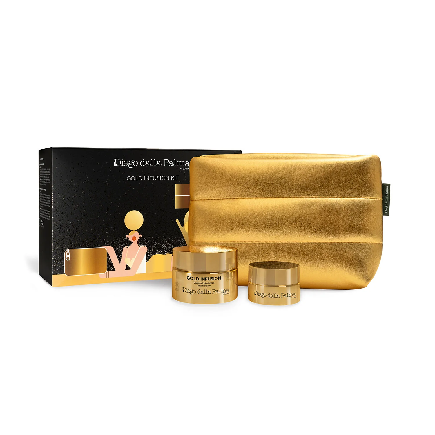 Gold Infusion KIT Gold Infusion - Cofanetto Antirughe, Crema viso giorno antirughe, Contorno occhi idratante