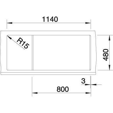 Évier - BLANCO - Metra 8S - SILGRANIT® - 2 cuves - 1 égouttoir réversible - anthracite