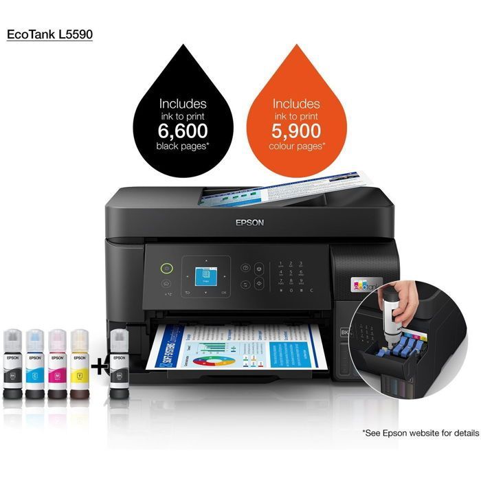 Impresora multifunción Epson EcoTank L5590 - Inyección de tinta - A4 - 15 ppm en blanco y negro