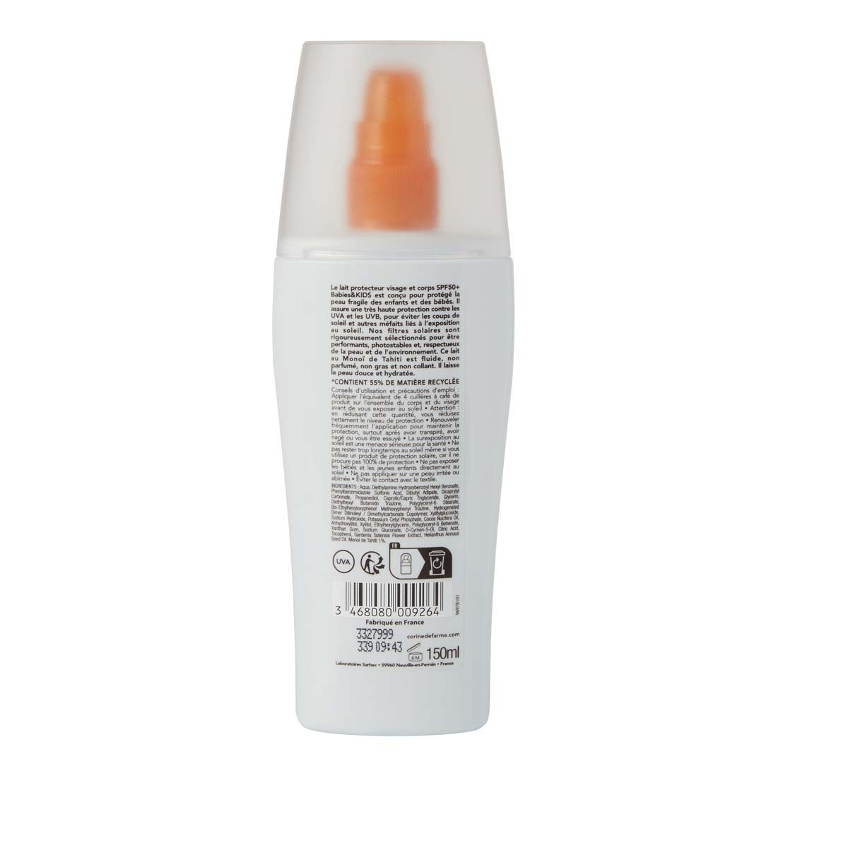 CORINE DE FARME Lait protecteur Babies & Kids SPF50+