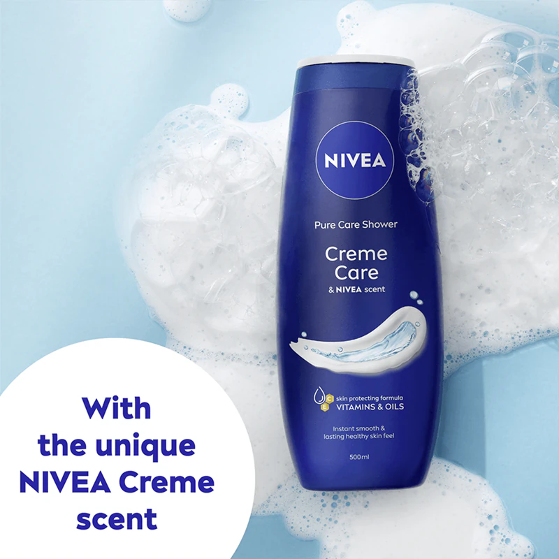 NIVEA Creme Care cremiges Duschgel, praktische Verpackung 2 x 500 ml