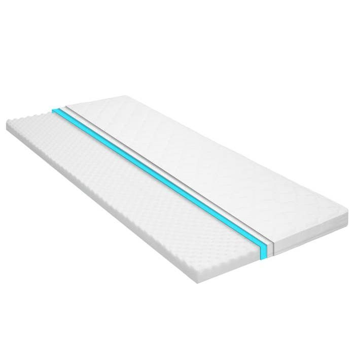 Cubrecolchón de espuma fría - VIDAXL - 100x200 cm - Forma ovalada - 6 cm de grosor - Blanco - Funda lavable
