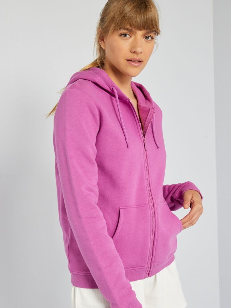 Bluza z kapturem zapinana na zamek - RÓŻOWA