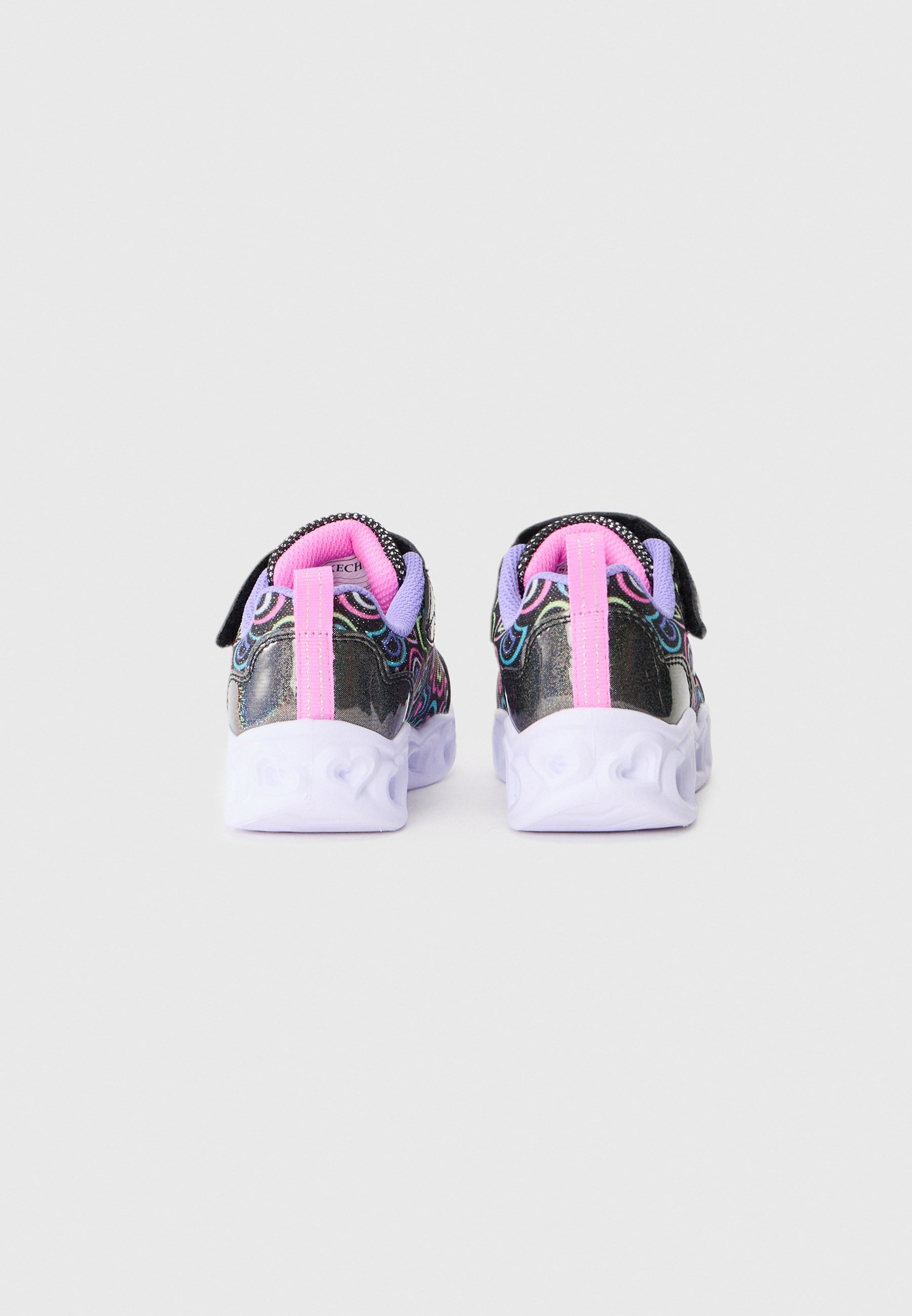 Skechers HEART LIGHTS - Sneakers - zwart met glitter/meerkleurig