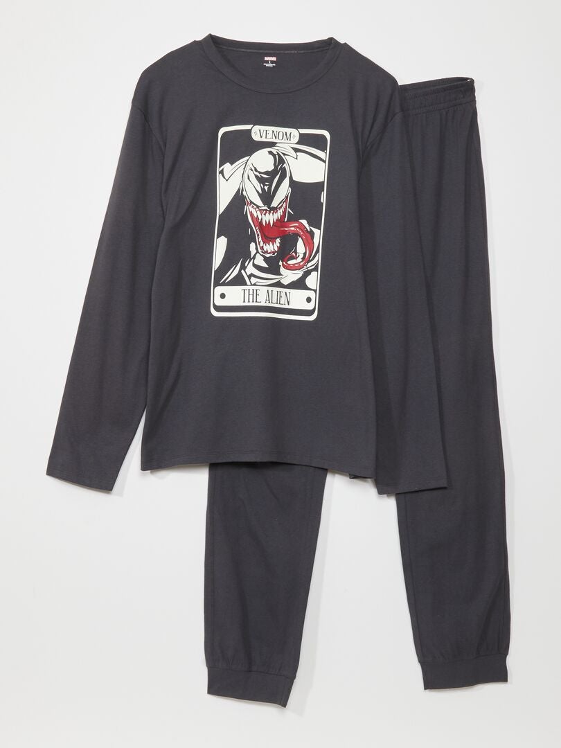 Venom lange pyjamaset - Zwart