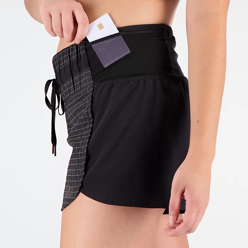 Damskie spodenki Impact Run Luminous 3 kale – CZARNE