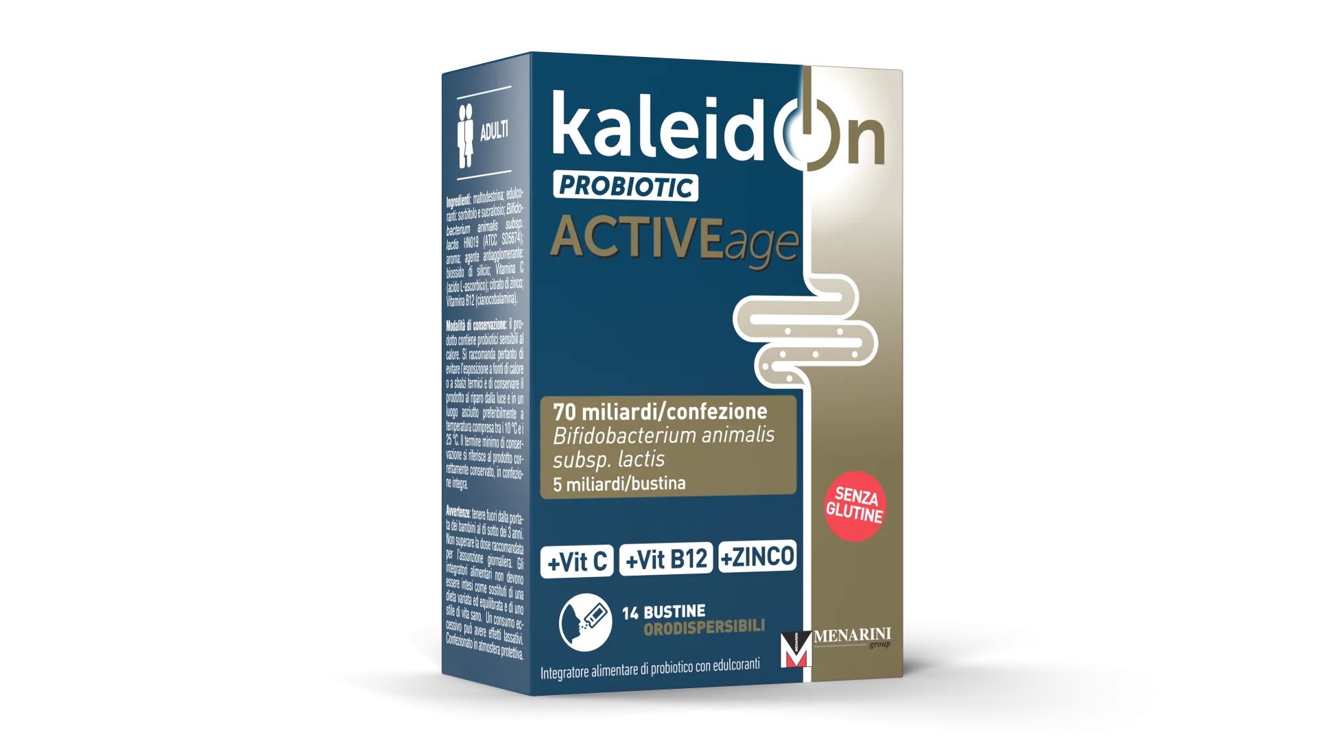 KALEIDON Kaleidon Probiotique ActiveAge 14 sachets appétissants de lait fermenté avec vitamine C, B12 et zinc