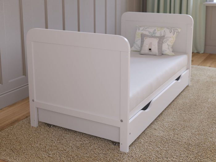 Lit Bebe Evolutif Avec Matelas - Lit Bebe avec tiroir 120x60 cm Bois,Blanc convertible