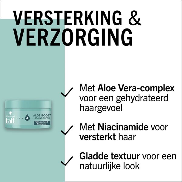 Taft Aloe Boost Hold 4 Styling Cream<br>100ml